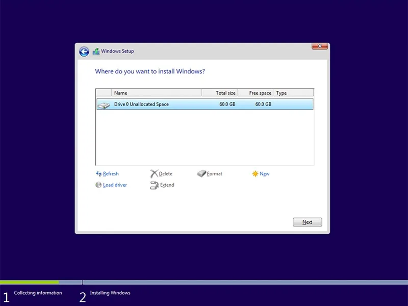 Format Υπολογιστή - Επιλογή δίσκου για εγκατάσταση των Windows 10