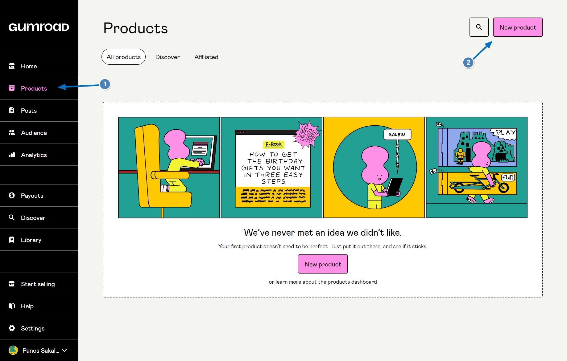 Καταχώρηση Προϊόντων στο Gumroad