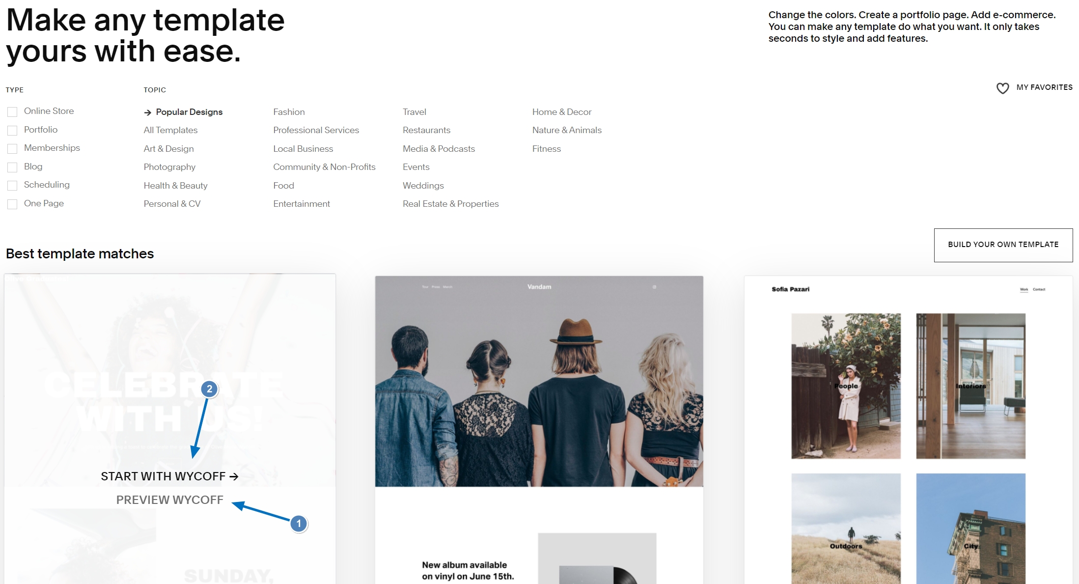 Squarespace Templates (Πρότυπα)